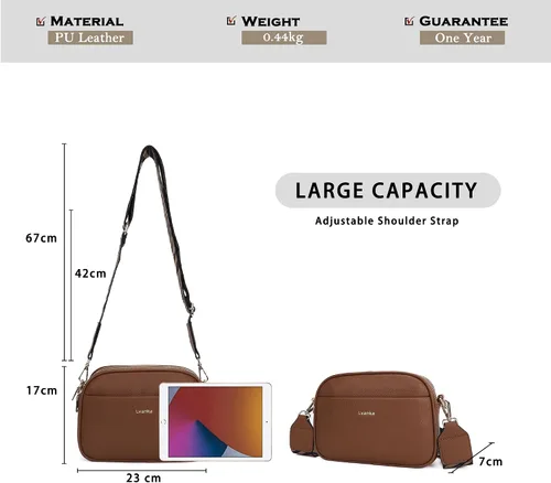 Vista 6 de Lvanka Bolsos cruzados para mujer cartera de mano, bolso de hombro con correa ajustable