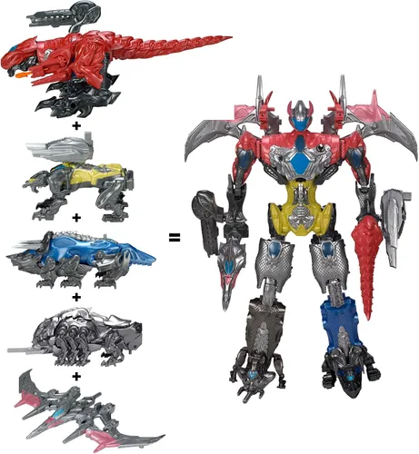 Vista 6 de Power Rangers Movie Mastodon Battle Zord con figura de Ranger Negro – Juguetes de acción Megazord – Catapulta funcional – Black Ranger encaja