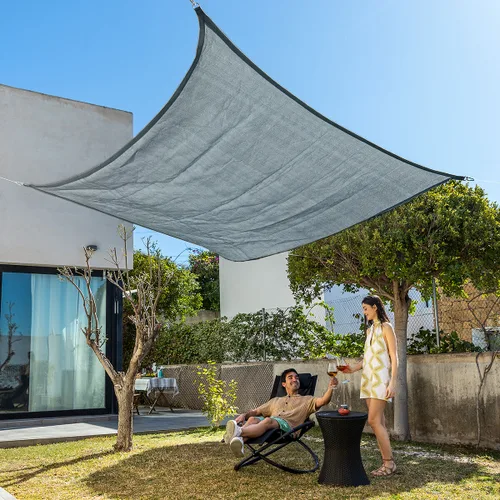 Vista 4 de Toldo Vela de Sombra Rectangular Shazail InnovaGoods 2 x 3 m