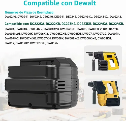 Vista 4 de CREABEST Batería NI-MH de 24V 4000mAh para Dewalt 24V Batería DW0240 DW0242