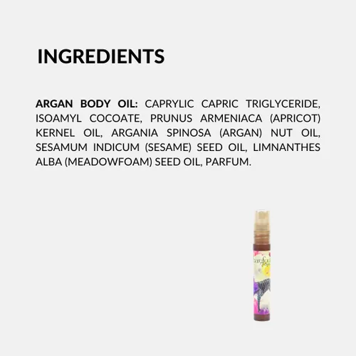 Vista 5 de Barefoot Venus Mini aceite corporal de argán tamaño viaje - 0.3 fl oz (coco negro)