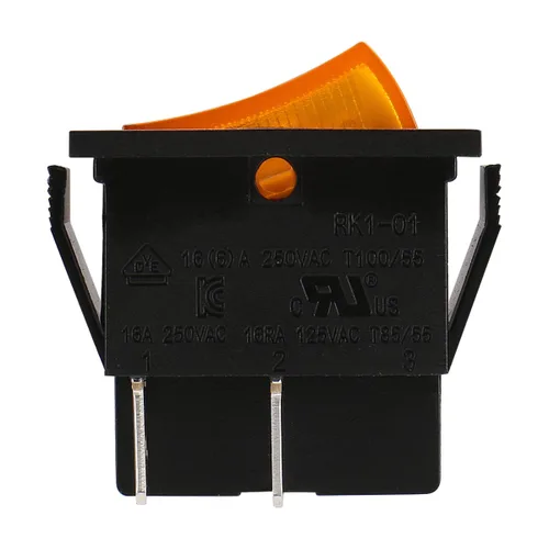Vista 3 de Baomain Interruptor basculante para barco DPST ON/Off 1/4" Ancho Terminal 4 Pin 16A 250V UL TUV Lista Amarillo Paquete de 2