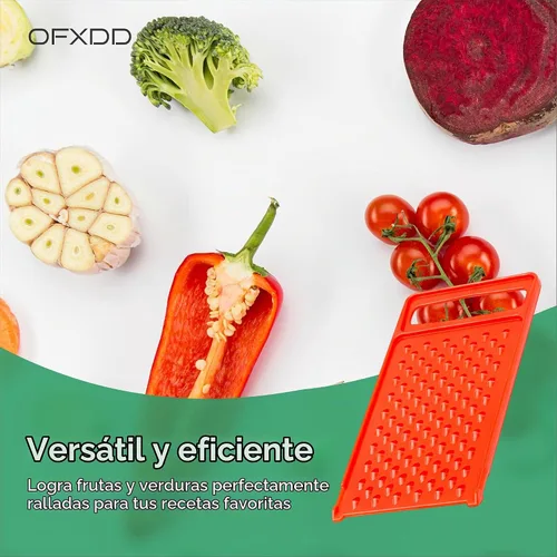 Vista 6 de Rallador de mano de plástico - Paquete de 2 - Ralladores planos de queso - Rallador de mango