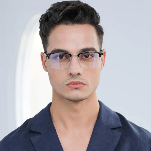 Vista 3 de GUZTAG - Lentes de bloqueo de luz azul, anteojos cuadrados para computadora para mujeres/hombres, marco de anteojos antifatiga ocular, gafas
