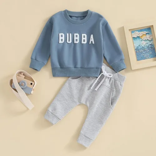 Vista 2 de Sprifallbaby Conjunto de ropa para bebé recién nacido, sudadera de manga larga y pantalones para niños pequeños, para otoño e invierno, 2 piezas