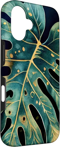Vista 3 de Funda para iPhone 16 Philodendron Monstera Leaf Floral Boho Follaje Flower Plant Case