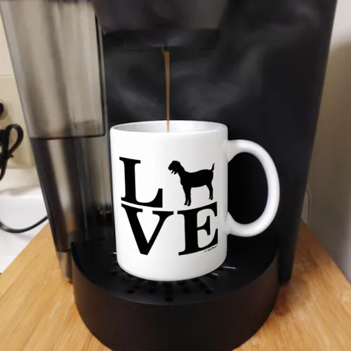 Vista 5 de Barnyard Farm Animal Love Goats Barn Yard Billy Goat - Taza de café, color blanco 11oz - Amor