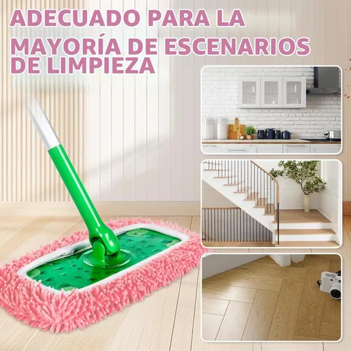 Vista 4 de Juego de 4 almohadillas de felpilla reutilizables color rosa