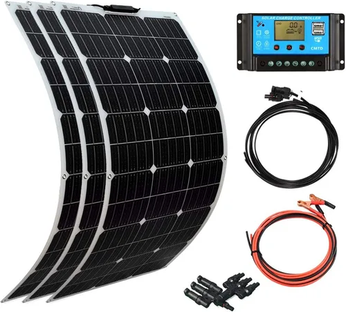 Vista 10 de XINPUGUANG Kit de sistema de panel solar de 12 V 200 W, panel solar flexible de 100 W, cargador de batería monocristalino con cable de extensión