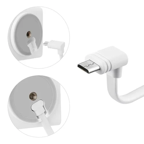 Vista 4 de Paquete de 3 cables de extensión para cámara WYZE Cam Pan V3, cable de alimentación plano de 1 pie Adaptador micro USB de 90 grados