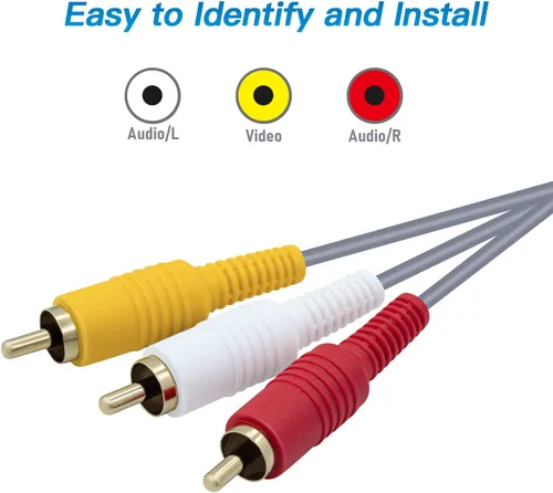 Vista 3 de Mcbazel Cable AV de audio compuesto para consola Wii y Wii U