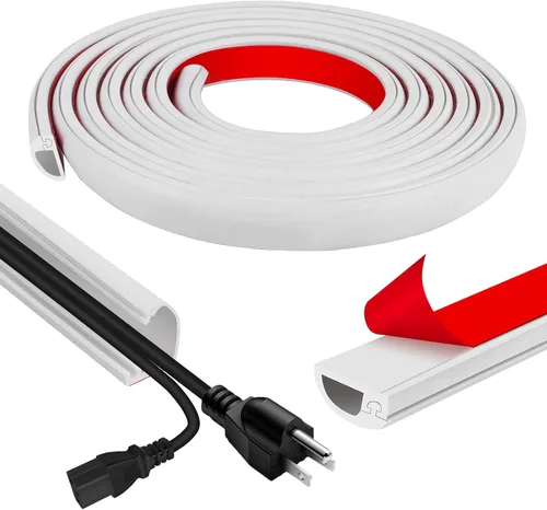 Vista 15 de Cubierta de pared para cable, 39 pulgadas, autoadhesivas, para cables en la pared, cable de extensión para piso, TV montada, cavidad del hogar