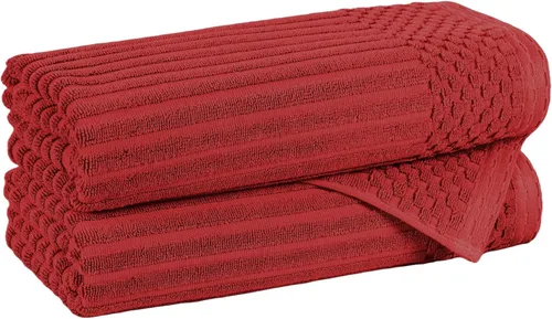 Vista 57 de Superior Juego de 6 toallas de algodón sólido y acanalado, toallas de cara de 13 x 13 pulgadas, toallas de mano de 16 x 28 pulgadas, toallas de baño