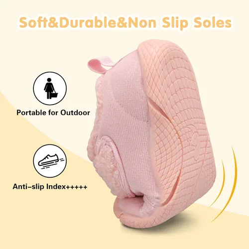 Vista 5 de Centipede Demon Pantuflas para niñas y niños pequeños peludos, zapatos de casa, zapatos cálidos para interiores y bebés, pantuflas de invierno