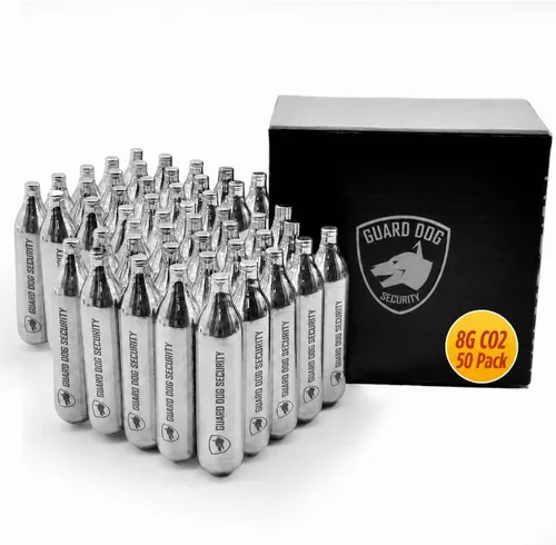 Vista 9 de Guard Dog Security 8 Gram / 12 Gram Co2 Cartridges, Non-Threaded for BB Gun, BB Pistol, Airsoft Pistol, and Paintball Markers, Snug fit, Solid Seal