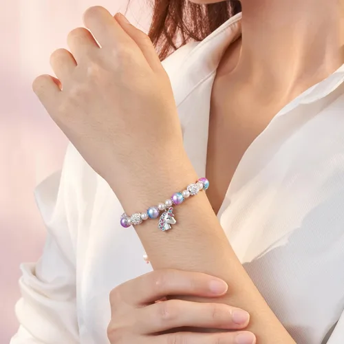 Vista 7 de HGDEER Pulsera de unicornio para hija, nieta, sobrina, adecuada para regalos de Navidad y cumpleaños