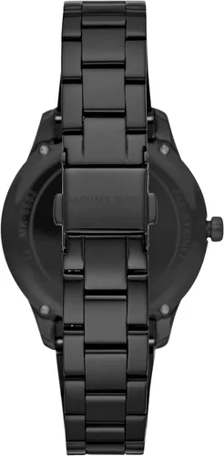 Vista 3 de Michael Kors Reloj Runway de acero inoxidable negro con tres manecillas para mujer, Negro -, Reloj de cuarzo
