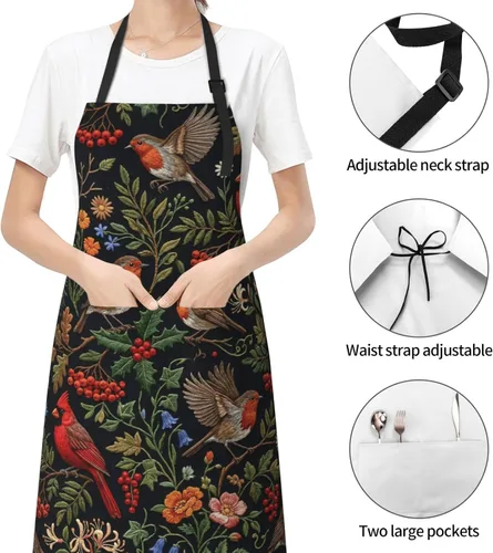 Vista 5 de Delantal impermeable de mandalas encantador delantal de cocina delantal ajustable unisex