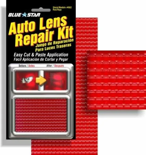 Vista 9 de Kit de reparación de lentes de auto con patrón de cuadrícula Blue Star (ámbar)