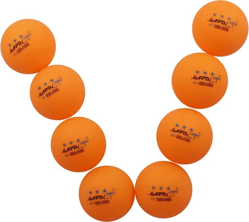 Vista 5 de MAPOL 100 pelotas de tenis de mesa avanzadas de práctica naranja de 3 estrellas