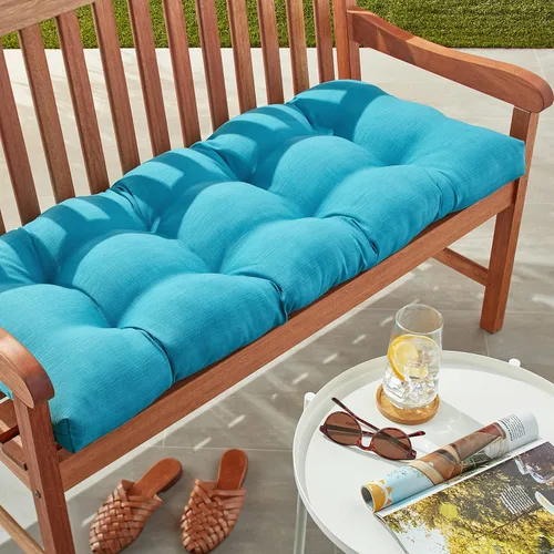Vista 6 de Pillow Perfect Monti Chino - Cojín de mimbre sólido para interiores y exteriores, resistente a la intemperie y a la decoloración, 19 x 44 pulgadas