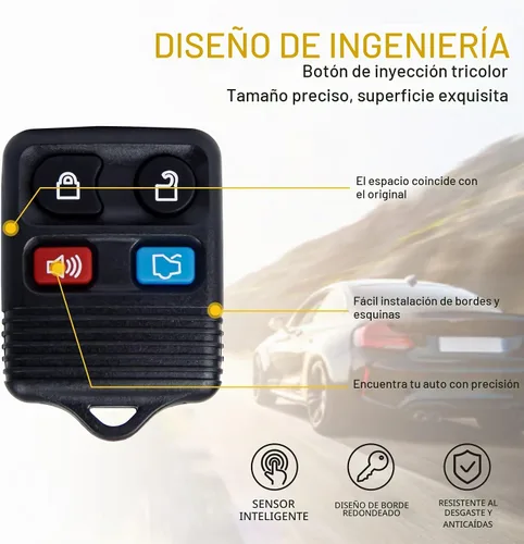 Vista 3 de Recambio de control remoto para entrada sin llave, compatible con Escape, Focus, Fusion, Mustang, Taurus, Explorer, Lincoln, Mercury Llavero
