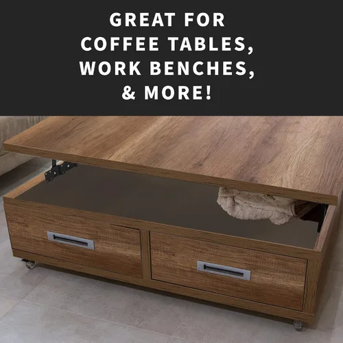 Vista 9 de VIVO Bisagras de mecanismo de elevación de mesa de centro (x2), accesorios asistidos neumáticos, juntas de mesa para muebles, bisagras elevadoras