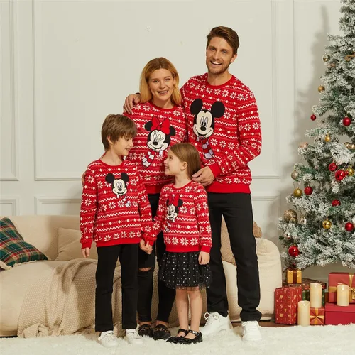 Vista 5 de Disney Mickey and Friends Family - Sudaderas navideñas a juego para niños y niñas, divertidas sudaderas de nieve para Navidad