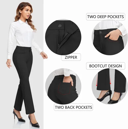 Vista 5 de HISKYWIN Womens Dress Pants Stretch Work Office Business Slacks Comfy Yoga Golf Pants with Pockets