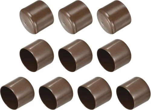 Vista 216 de uxcell 10 tapas de goma para extremos de 0.591 in de identificación, tapa de extremo redondo, protectores de rosca de tornillo, color negro