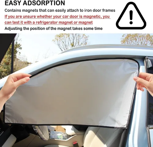 Vista 5 de Parasol magnético para ventana de coche - Totalmente opaco para bloquear rayos UV y protección de privacidad con protector solar para ventana