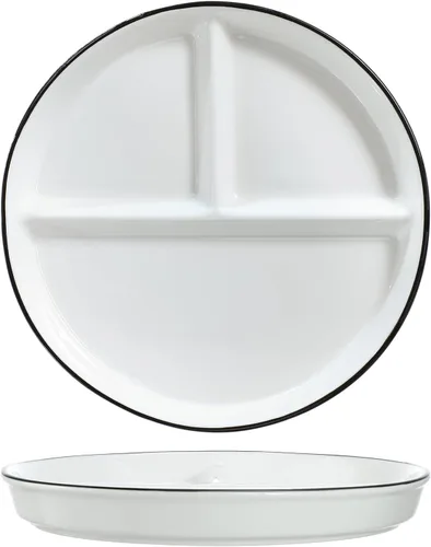 Vista 14 de 1 pieza de plato de porcelana con control de porción de dinosaurio, plato dividido para una alimentación racional, plato de postre dividido, plato
