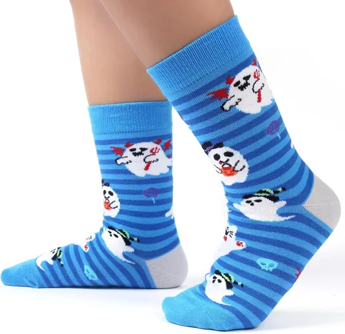 Vista 5 de Dsia Zamur Calcetines para niños y niñas, paquete de 4 a 6 unidades + caja de regalo, novedosos calcetines de pantorrilla coloridos para niños de 2