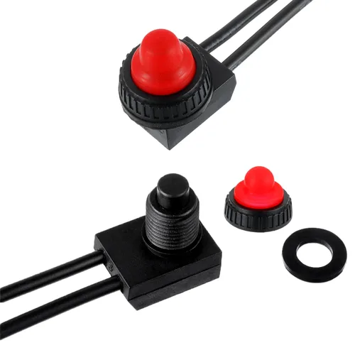 Vista 10 de KP-107 Interruptor de botón impermeable 12 V Interruptor SPST de encendido/apagado con líneas de 4.5 pulgadas para motocicleta/automóvil