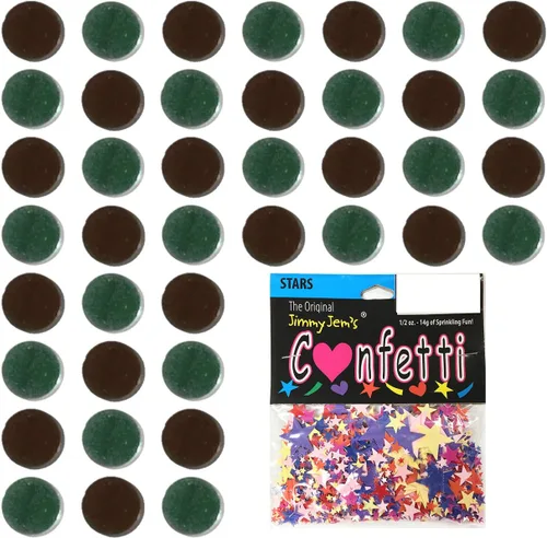 Vista 180 de Confetti Circle 1/4" Negro, Azul Marino Combo - 2 bolsas de media onza (1 oz) (8550/9971)