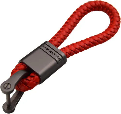 Vista 11 de Llavero con cuerda de diseño de tejido de bellota para automóvil, compatible con Porsche Maserati Mercedes BMW Cadillac Lexus Ford Toyota VW Honda