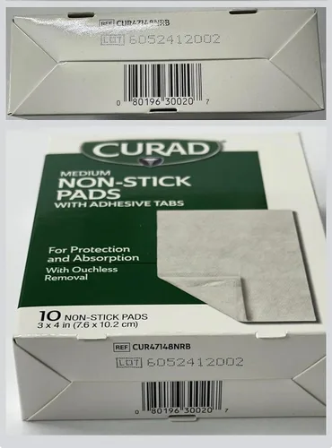 Vista 4 de Curad Almohadillas antiadherentes, 3 x 4 pulgadas, 10 unidades (paquete de 1) (el embalaje puede variar)