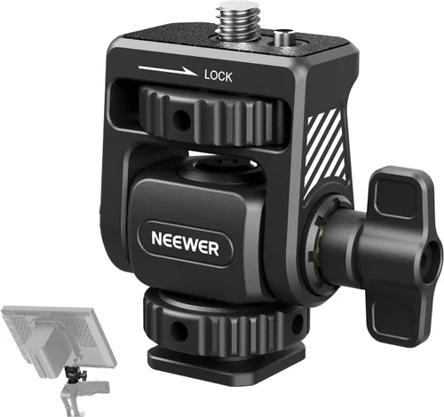 Vista 14 de NEEWER Soporte para monitor de cámara con zapata fría, tornillo antitorsión de 1/4 pulgadas para monitor de campo de 5 y 7 pulgadas, compatible