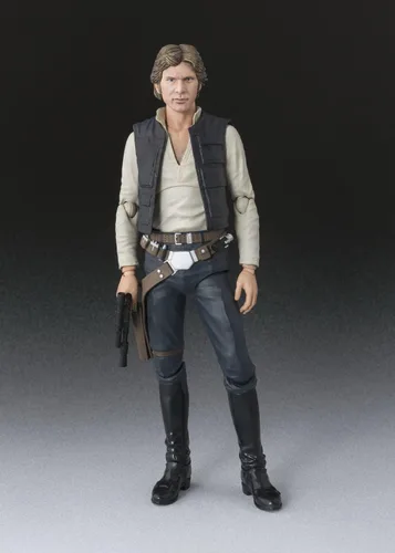 Vista 2 de De Bandai S.H. Figuarts: Han Solo de Star Wars (Una nueva esperanza), aproximadamente 6 pulgadas