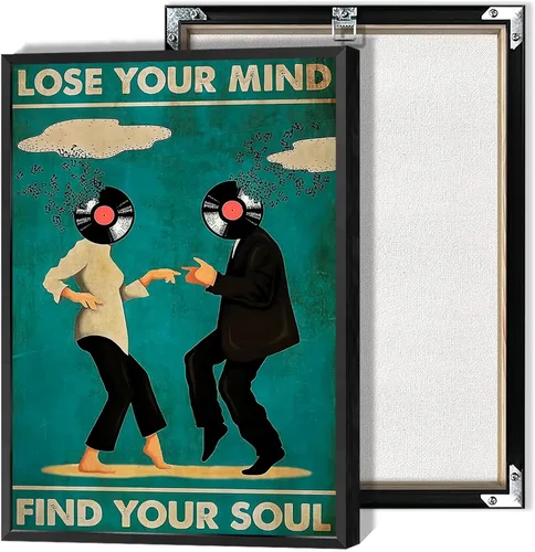 Vista 27 de Póster vintage con texto en inglés «Lose Your Mind Find Your Soul» («Lose Your Mind Find Your Soul») con cita inspiradora, arte de pared, arte