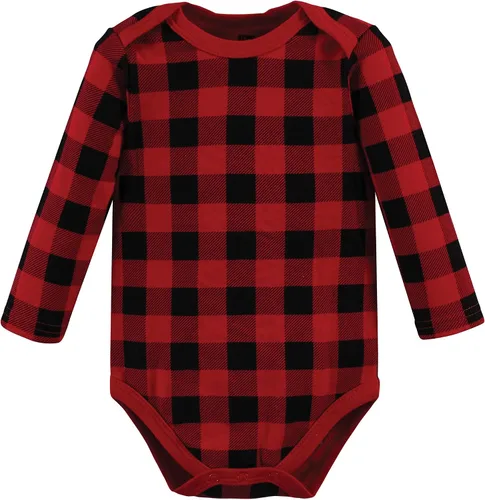 Vista 30 de Hudson Baby Body unisex de algodón de manga larga para bebé, leopardo rosa rojo
