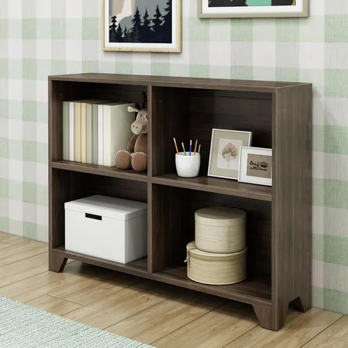 Vista 5 de Max & Lily Estantería moderna de 2 estantes, de madera maciza para dormitorio de niños, madera flotante Low VOC Finishes, Engineered Wood, Space