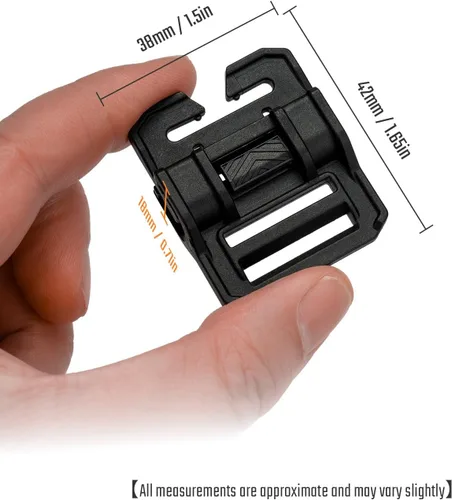 Vista 2 de TACTICAL_GEEK Hebilla de conexión, hebillas de liberación lateral rápida para sistema Molle, hebillas de bloqueo de plástico duraderas sin costura