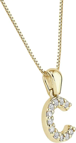 Vista 259 de Collar colgante con letra inicial de diamantes en oro amarillo de 14k (1/10 quilates) 18 pulgadas