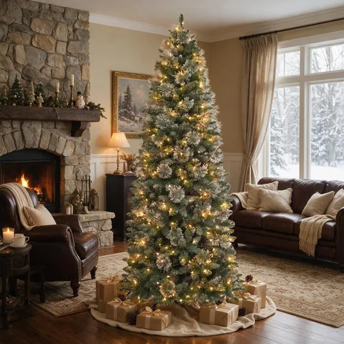 Vista 8 de Árbol de Navidad preiluminado con lápiz delgado de 6 pies