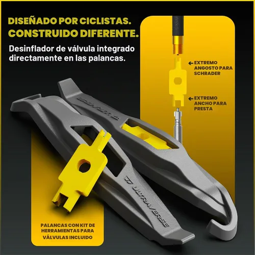 Vista 7 de Ultraverse Tubo interior de bicicleta 700x35-43c, válvula Schrader de 1.457 in, paquete de 2