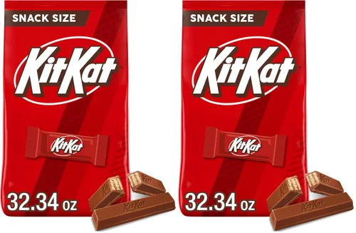 Vista 9 de KIT KAT Obleas de chocolate con leche, tamaño de bocadillo, bolsa de dulces de Navidad, 32 onzas