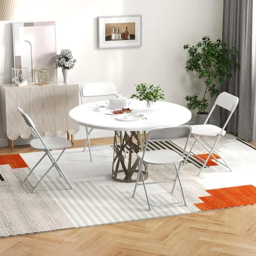 Vista 8 de Giantex Silla plegable con asiento y respaldo de plástico, marco de metal resistente, capacidad estática de 770 libras, asiento comercial
