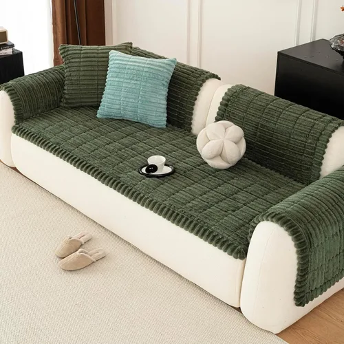 Vista 11 de Funda para sofá, fundas de sofá para perros, lavables, antideslizantes, a rayas, para sofá seccional, protector de muebles para forma de L