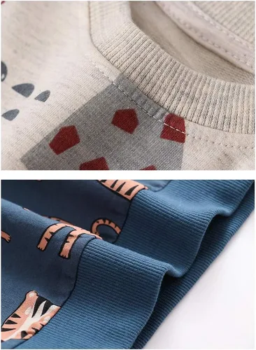 Vista 5 de Sudadera de cuello redondo para niños pequeños varones, suéter de algodón de manga larga con estampado de dibujos animados